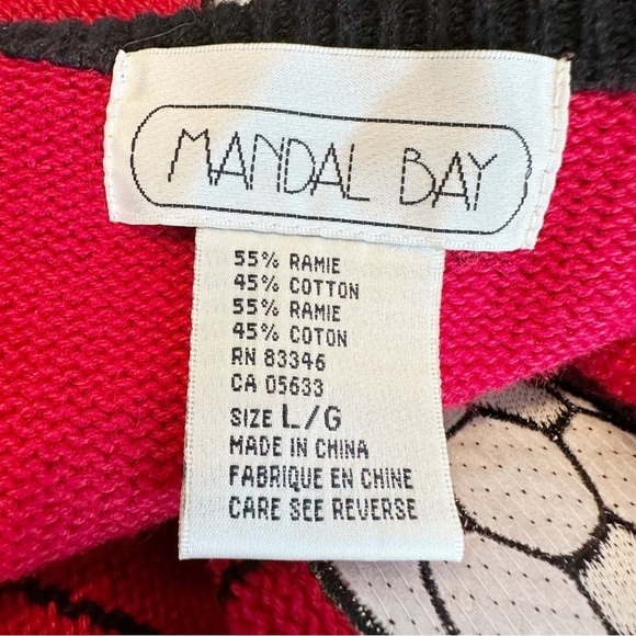 Vintage Mandal Bay Soccer Mom Novelty Button Red V-Neck Knit Sweater Vest Large - Picture 14 of 15